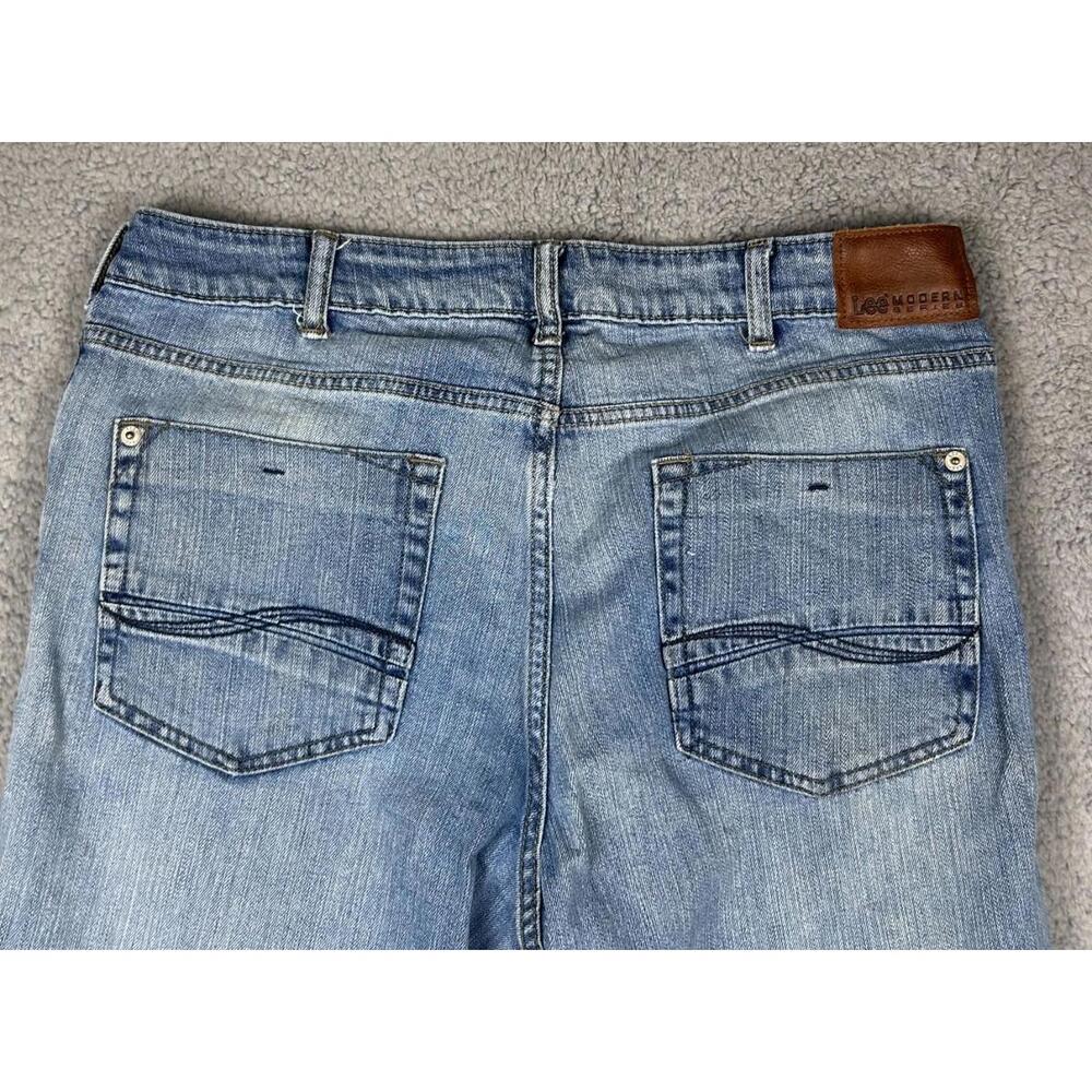 Lee Modern Series Straight Leg Jeans Mens Sz 34 Stretch Denim 5-Pockets Classic - Picture 7 of 13